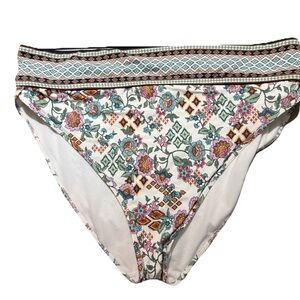 Women's Freshwater High Waisted  Bikini Swim Bottom  Floral Size 1X Bohemian